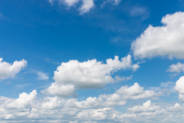 Blue sky white cloud fluffy gray clouds.dramatic blue sky,clouds warm summer day background.