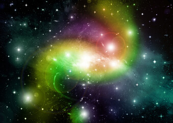 galaxy in a free space. 3D rendering