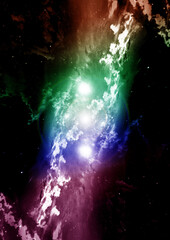 galaxy in a free space. 3D rendering