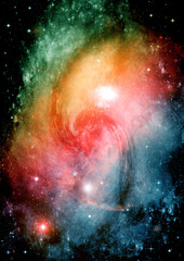 galaxy in a free space. 3D rendering
