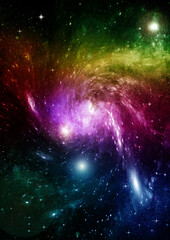 galaxy in a free space. 3D rendering