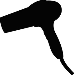 Vector illustration of the black silhouette of a hair dryer