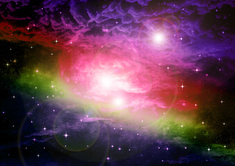 Fototapeta premium galaxy in a free space. 3D rendering