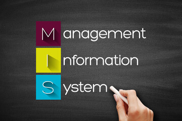 MIS - Management Information System acronym, business concept background on blackboard © dizain
