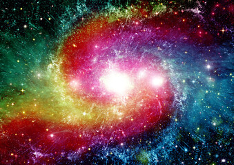 galaxy in a free space. 3D rendering