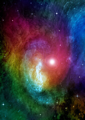 galaxy in a free space. 3D rendering