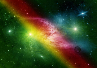 galaxy in a free space. 3D rendering