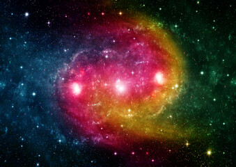 galaxy in a free space. 3D rendering