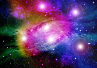 galaxy in a free space. 3D rendering