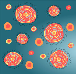 Seamless colorful pattern with flowers, abstraction