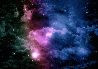 galaxy in a free space. 3D rendering