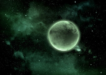 galaxy in a free space. 3D rendering