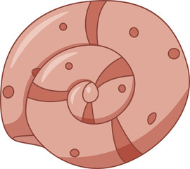 round cartoon shell with spots and lines