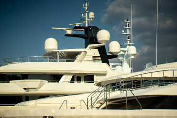 Luxury yacht, detail, northern Mediterranean