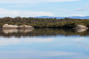 Granite boulder in Racecourse Creek, Moruya River, NSW, July 2021