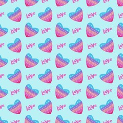 Pattern Toy Anti-Stress Rainbow Heart Pop It