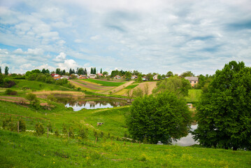 Fototapeta na wymiar Village in the Ukrainian Polesie