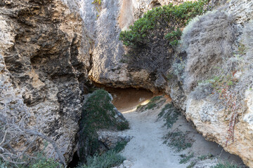 The path to the hidden beach at Stokes Bay Kangaroo Island South Australia on May 9th 2021