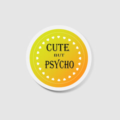 sticker with inscription
