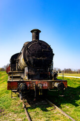 Fototapeta na wymiar old steam locomotive, abandoned, restored, croatian
