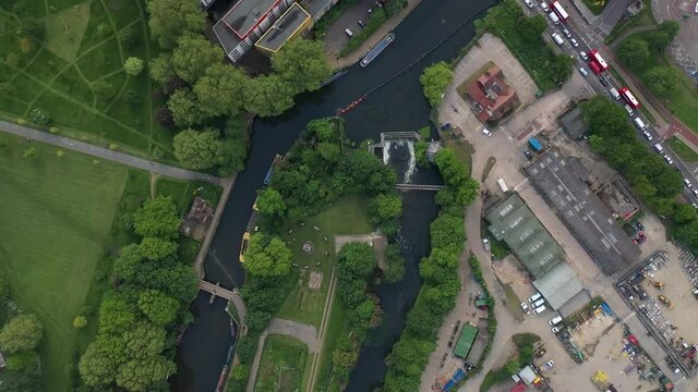 Tip Of Middlesex Filter Beds Nature Reserve Between Branches Of River