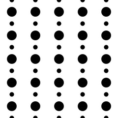 Classic monochrome minimalistic seamless pattern with dots and circles. Vector illustration. Black and white circles of large and small size.