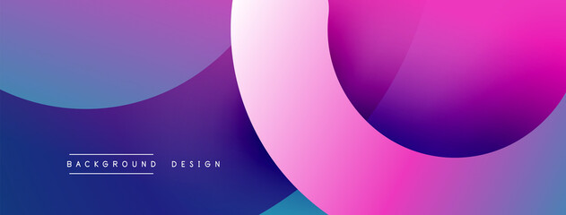 Abstract overlapping lines and circles geometric background with gradient colors