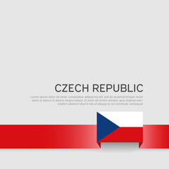 Czech republic flag background. State patriotic banner czech republic, cover. Ribbon color flag on a white background. National poster. Vector tricolor flat design