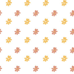 Seamless pattern with minimalistic flowers for printing on textiles or wallpaper. Print for children's or women's clothing.