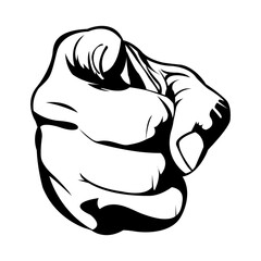 Simple Illustration of Pointing finger from the front side