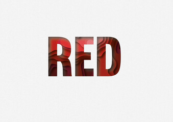 red waves background text