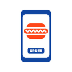Fast food delivery service vector glyph icon