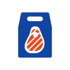 Fast food delivery take away paper bag glyph icon