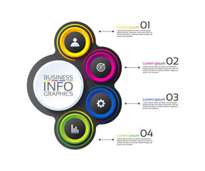 Presentation business infographic template circle colorful with 4 step