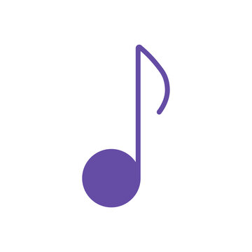 Music note flat isolated vector glyph icon