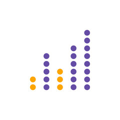 Equalizer, frequency with dots vector glyph icon