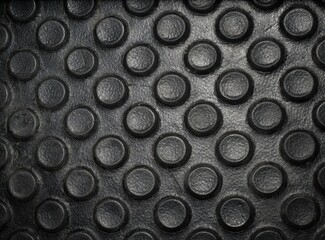 Black Rubber Sheet Circle Button Pattern Texture Background