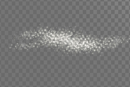 Glow light effect. Vector illustration. Christmas flash. dust