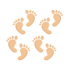 vector pattern footprints of newborn babies