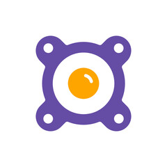 Acoustic speaker vector isolated flat glyph icon