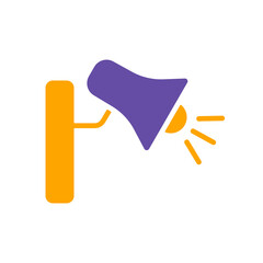 Loudspeaker or megaphone flat vector glyph icon