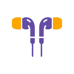 Earbuds headphone vector isolated flat glyph icon