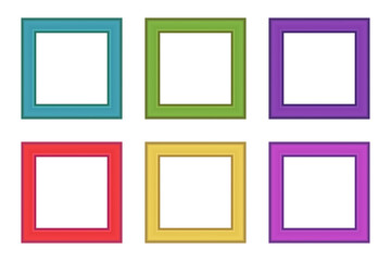 Set of squared color vintage wooden frame for your design. Vintage cover. Place for text. Vintage antique colorful modern rectangular frames. Template vector illustration