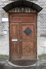 Wooden door in the building