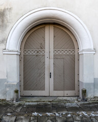 Wooden door in the building