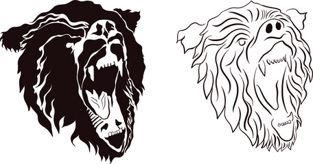Bear Line Art and simplify