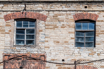 Old windows in the building