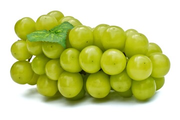 isolated green grapes on a white background