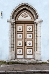 Wooden door in the building