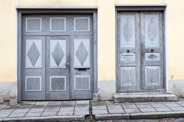 Wooden door in the building